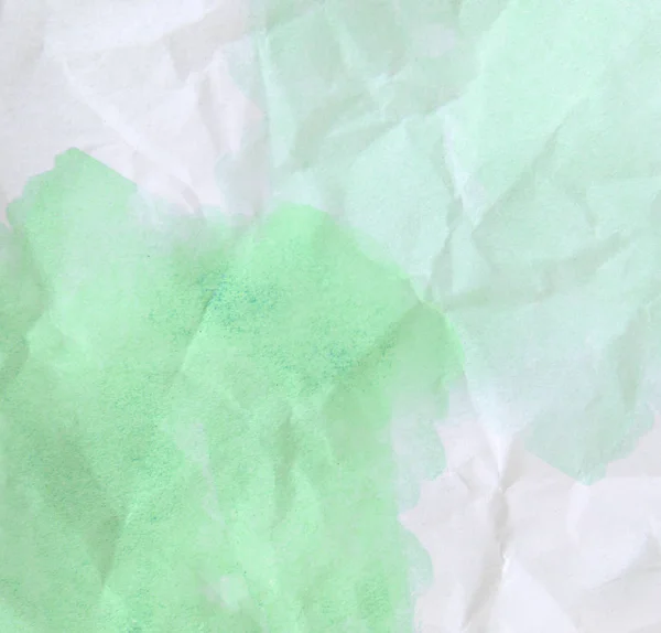 绿色的水彩纸，皱纹纹理背景 — 图库照片