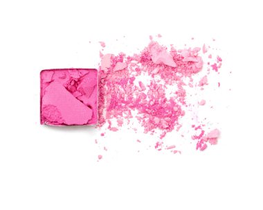 beyaz zemin üzerine pembe ezilmiş göz farı