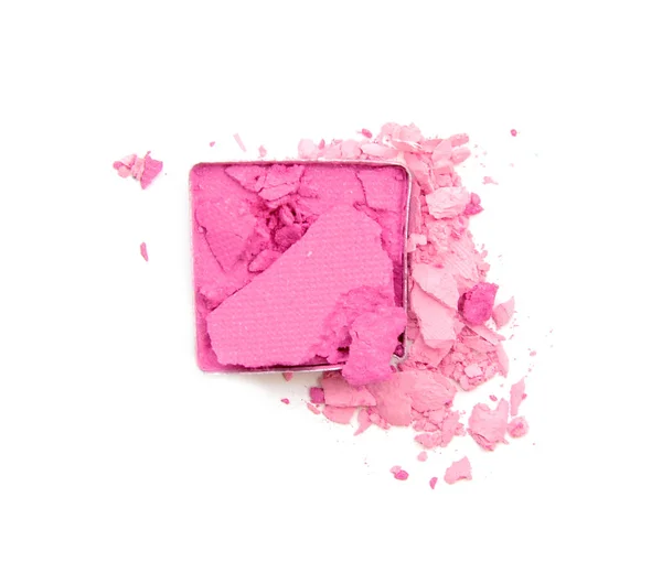 Ombretto rosa schiacciato su sfondo bianco — Foto Stock
