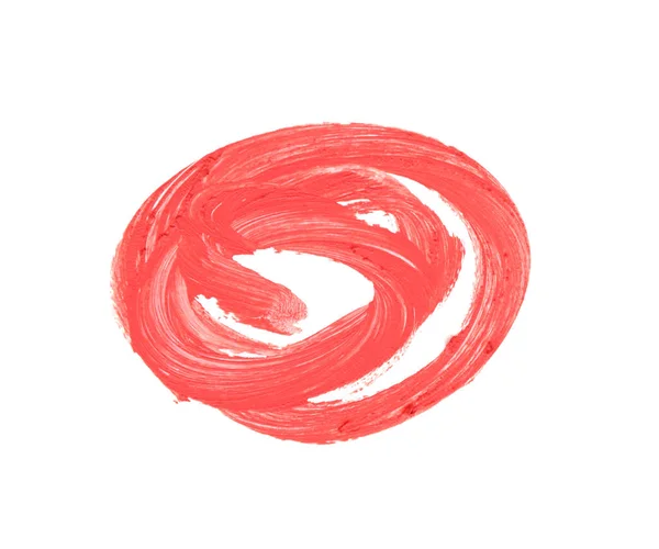 Trazo de lápiz labial de color rojo sobre blanco para fondo — Foto de Stock