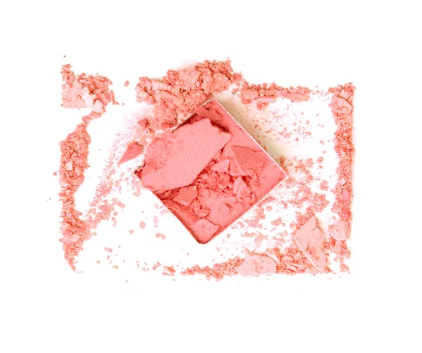 Różowy cień do powiek zgnieciony na białym tle — Zdjęcie stockowe