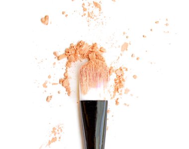 turuncu renk fırça ile ezilmiş renk makyaj makyaj.