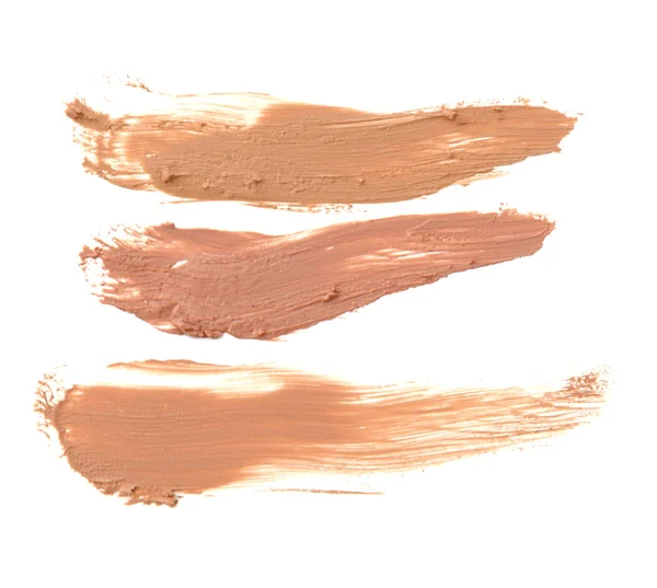 Cosmetische make-up beige kleuren instellen isoleren. — Stockfoto