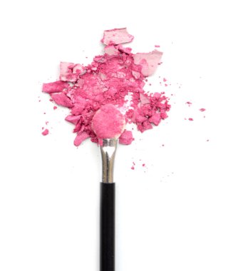 Makyaj fırça ile pembe toz patlama