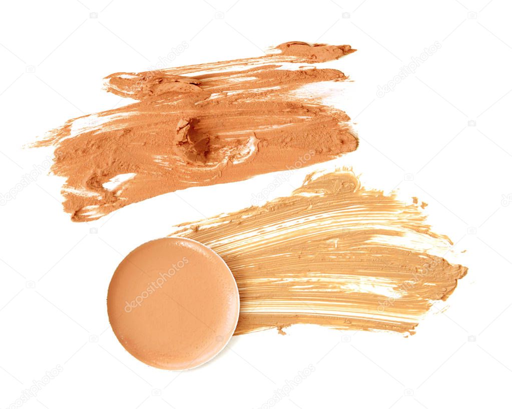 Cosmetic make up beige colors set isolate.