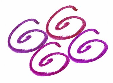 Beyaz arka plan üzerinde çizim ruj koleksiyonu