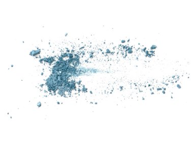 Crushed makeup on white background. The eye shadows.