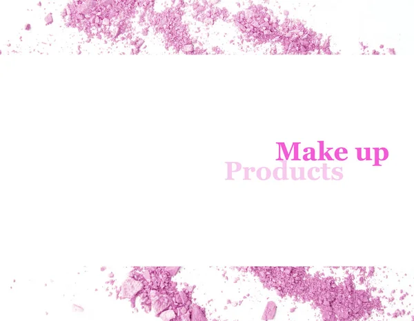Polvo de maquillaje púrpura y espacio para texto (diseño de banner ) — Foto de Stock