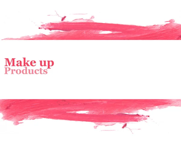 Farbe Lippenstift verschmiert für Banner-Design mit Platz für Text — Stockfoto