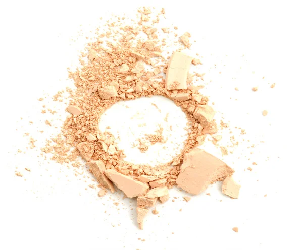 Make-up crushed powder isolated on white background — Stock Photo, Image