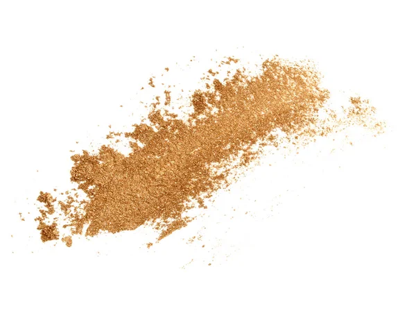 Golden glitter eyeshadow isolate on white. — Stock Photo, Image