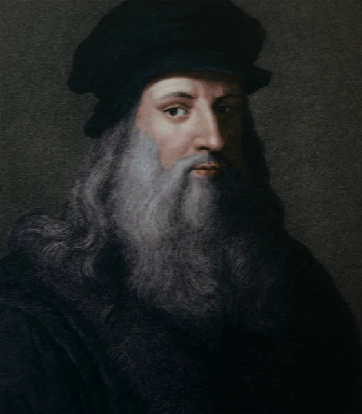 Leonardo da Vinci (1452-1519), italiensk renässans målare från Florens. Gravyr av Cosomo Colombini (d. 1812) efter en Leonardo själv porträtt. Ca. 1500 — Stockfoto