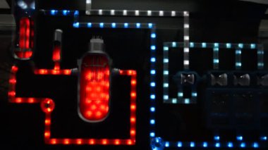 LED ışık kırmızı hareket. Nükleer enerji tasarım.