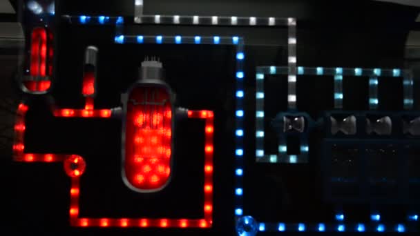 Led lumière rouge mouvement. Conception de l'énergie nucléaire . — Video