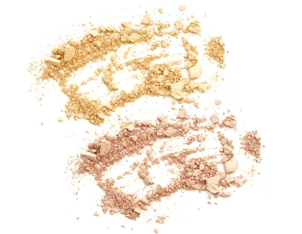 Make-up krossade pulver isolerad på vit bakgrund — Stockfoto