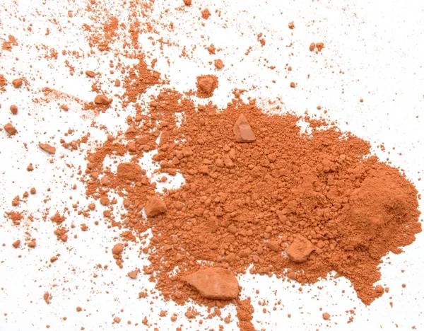 Oranje kleur make-up poeder geïsoleerd Stockafbeelding