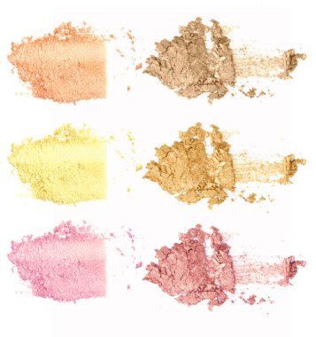 Beyaz arka plan üzerinde makyaj toz toplama.
