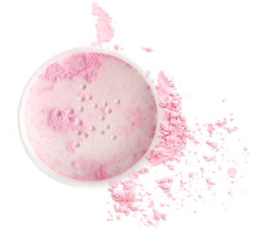 beyaz zemin üzerinde yüz pudrası