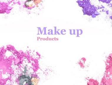 Ezilmiş makyaj renk çerçeve ve metin arka plan için boş alan ile sınır