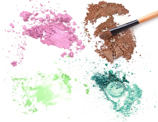 Set of crushed make up color cosmetic powder — Stock Photo, Image