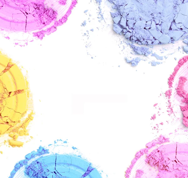 Kozmetik renk toz çerçeve. Karışık renk toz makyaj.