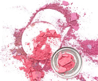 Makyaj sünger ve kırık çok renkli göz farı