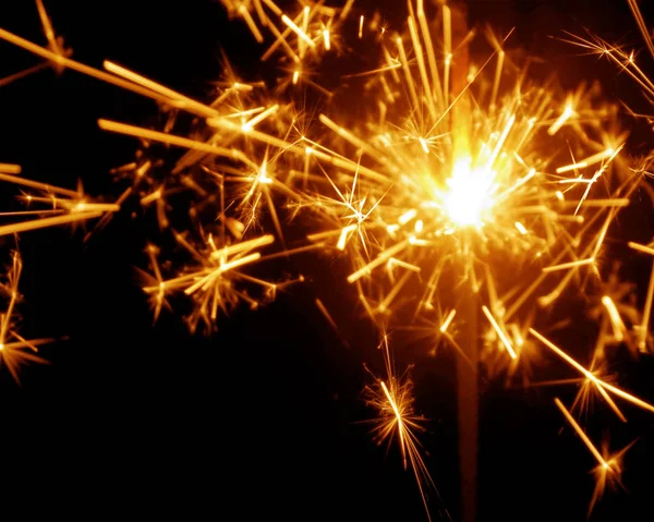 Beautiful sparkler on black background — Stock Photo, Image