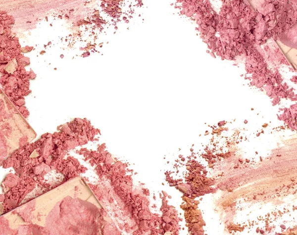 Marco de polvo cosmético rosa — Foto de Stock