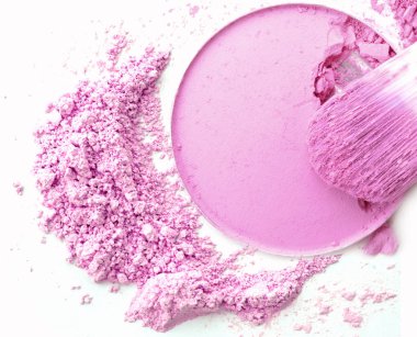 Ezilmiş toz toz daire kutusunda renk makyaj