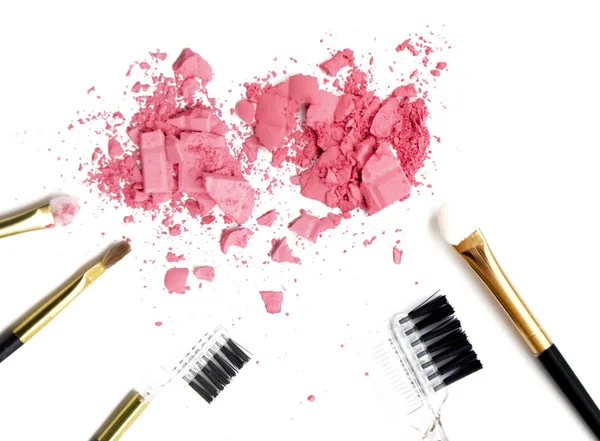 Make Cosmetic Blushes Crushed Powder — Stock Photo, Image