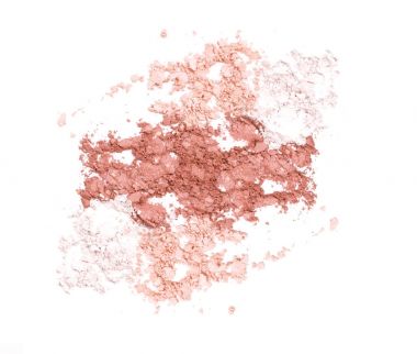 kozmetik ve makyaj toz beyaz zemin üzerine izole