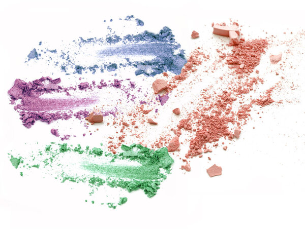 Mixed colors crushed make up powder cosmetic.