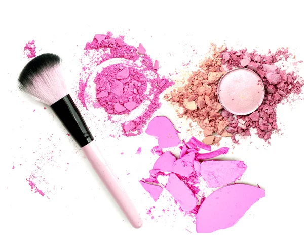粉色化妆用刷色粉 — 图库照片