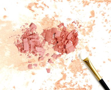 Yüz pudrası arka plan ezilmiş makyaj