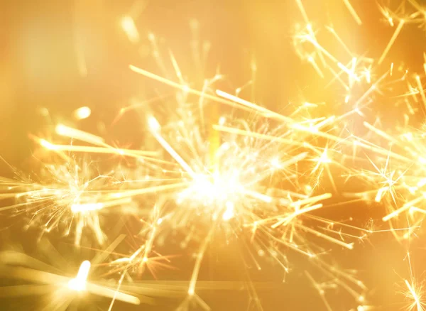 Golden Sparkler Fire Party Celebration Background — Stock Photo, Image