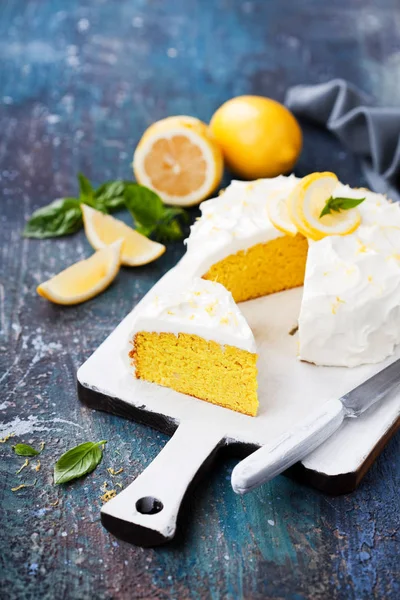 Zitronenmandelkuchen glutenfrei — Stockfoto