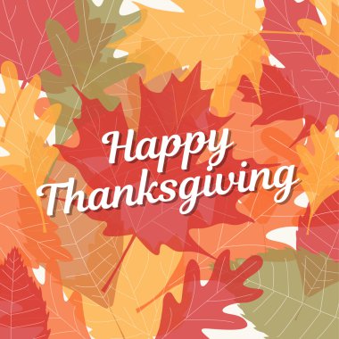 Şükran günü kartı arka plan sonbahar yaprakları ile.