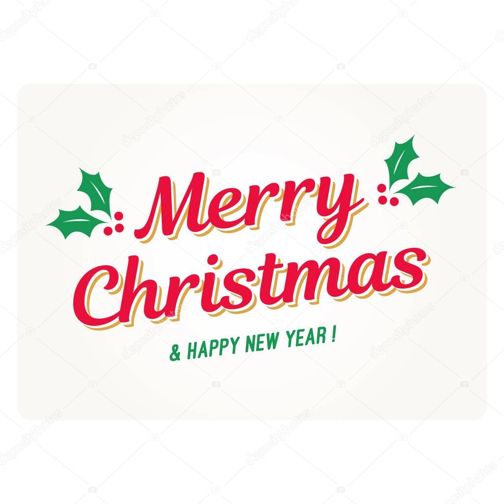 Christmas card with mistletoes. Editable vector design.