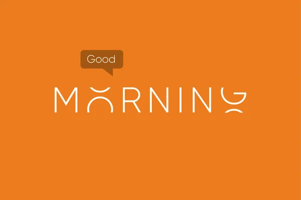 Logotipo de Good Morning con letras mayúsculas en movimiento . Vectores de stock libres de derechos