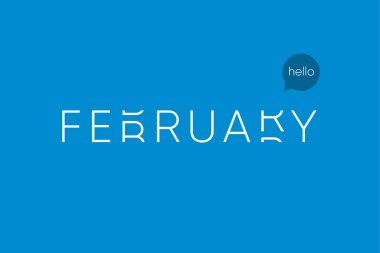 Büyük harf harf hareketi ile Şubat logo.