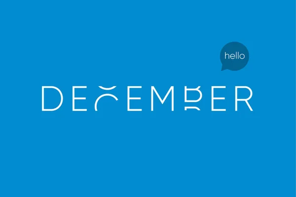 Logo de diciembre con letras mayúsculas en movimiento . — Vector de stock