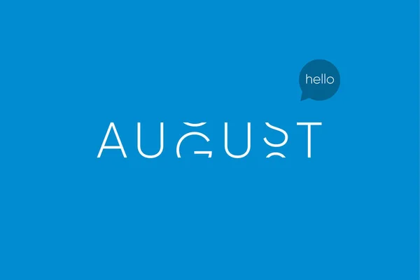 Logotipo de agosto con mayúsculas en movimiento . — Vector de stock