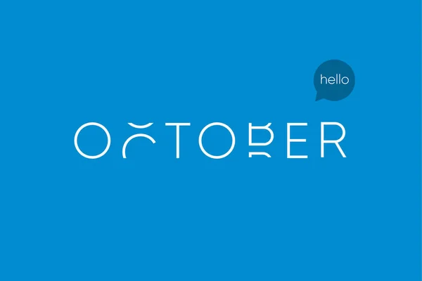 Büyük harf harf hareketi ile Ekim logo. — Stok Vektör