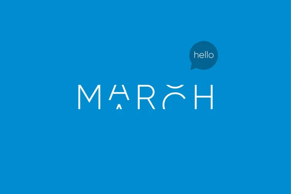 Logótipo de março com letras maiúsculas em movimento . Vetores De Bancos De Imagens Sem Royalties
