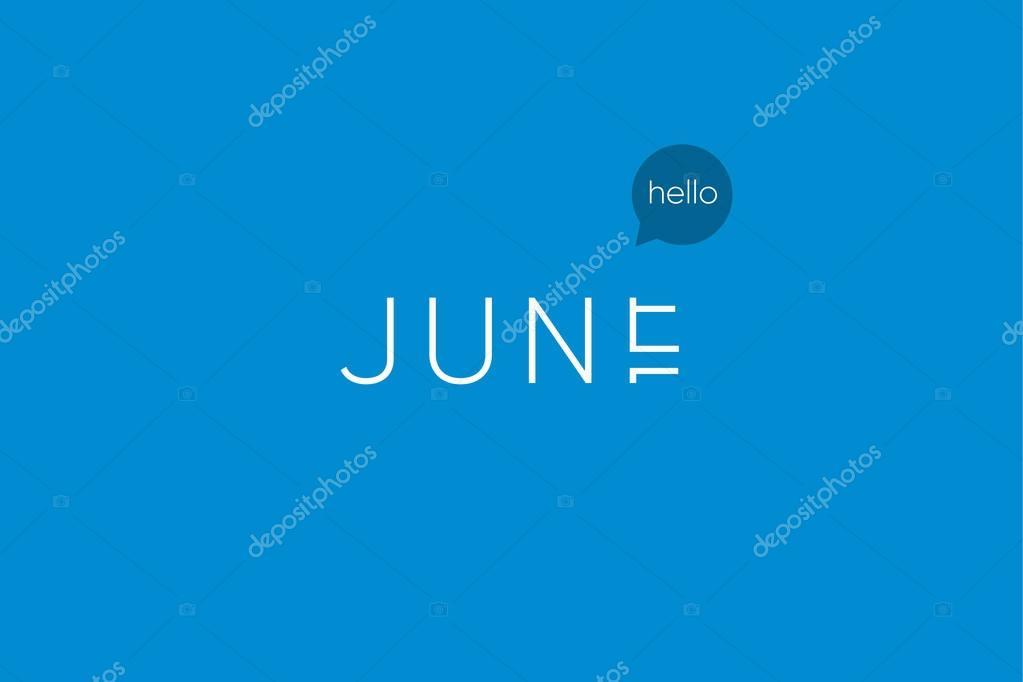 June logo with capitals letters in movement. Editable vector design.