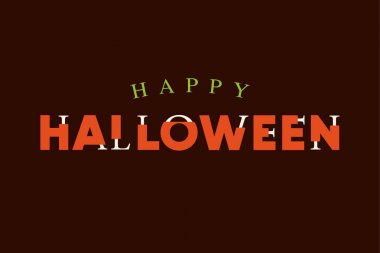 Mutlu Halloween Metin logo kemikleri yazı ile. 