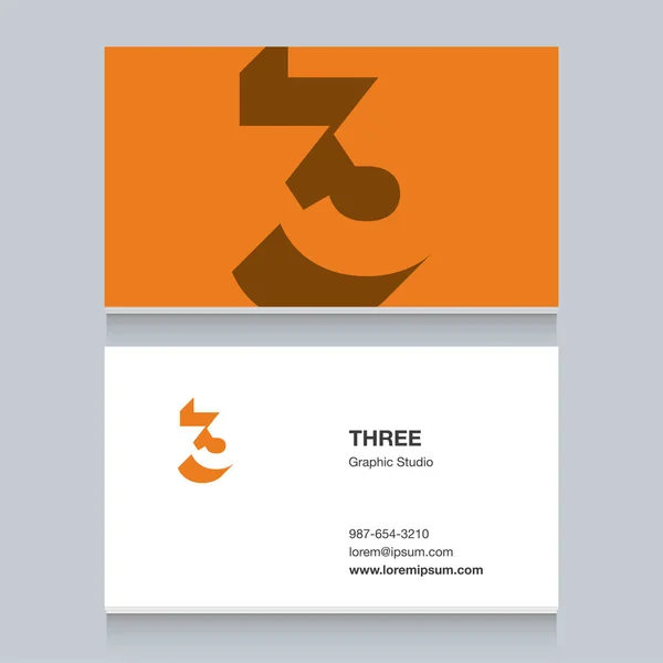 Logotipo Número Com Modelo Cartão Visita Elementos Design Gráfico Vetorial — Vetor de Stock