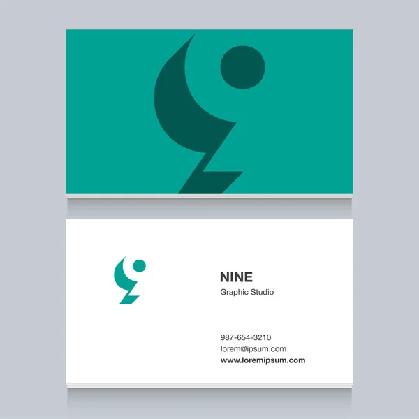 Logo Number Business Card Template Vector Graphic Design Elements Company — Stock Vector