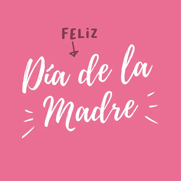 Tarjeta Día Para Madres Felices Versión Español Diseño Vectores Logotipo — Vector de stock