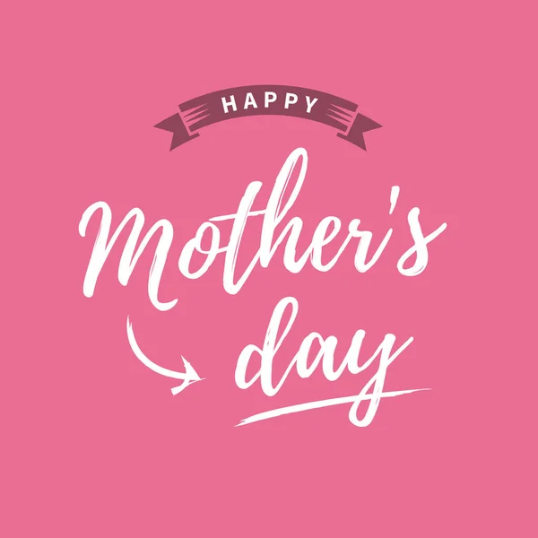 Tarjeta Del Día Las Madres Felices Fondo Rosa Diseño Vectores — Vector de stock
